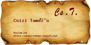 Csizi Tamás névjegykártya